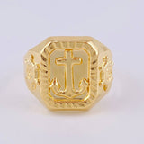 Ring Anchor Striped Frame 3.65 g / T10 3/4 18K Yellow Gold