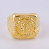 Anillo San Benito Escudo Sagrado 3.7 g / T11 Oro Amarillo 18K