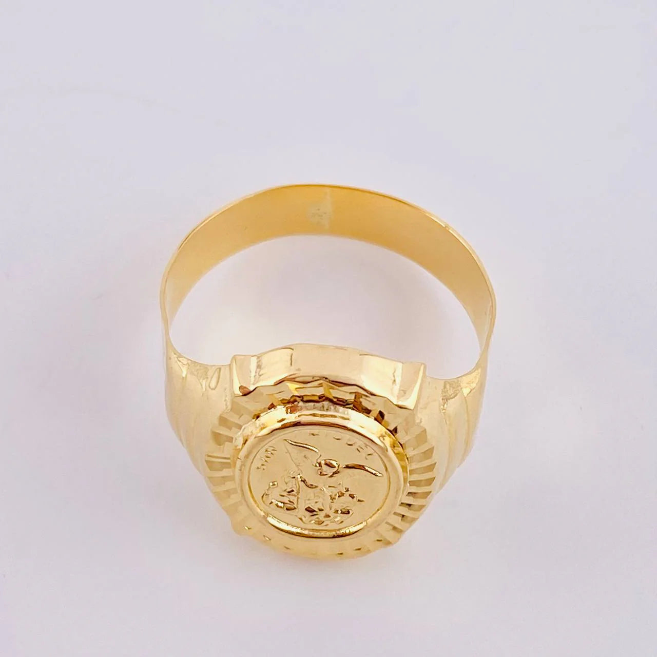 Ring Saint Michael Archangel 3.6 g / T11 18K Yellow Gold
