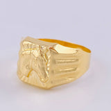 Anillo Sello Caballo Radiante 3.4 g / T11 1/4 Oro Amarillo 18K