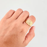 Anillo Sello Caballo Imperial 3.35 g / T11 Oro Amarillo 18K