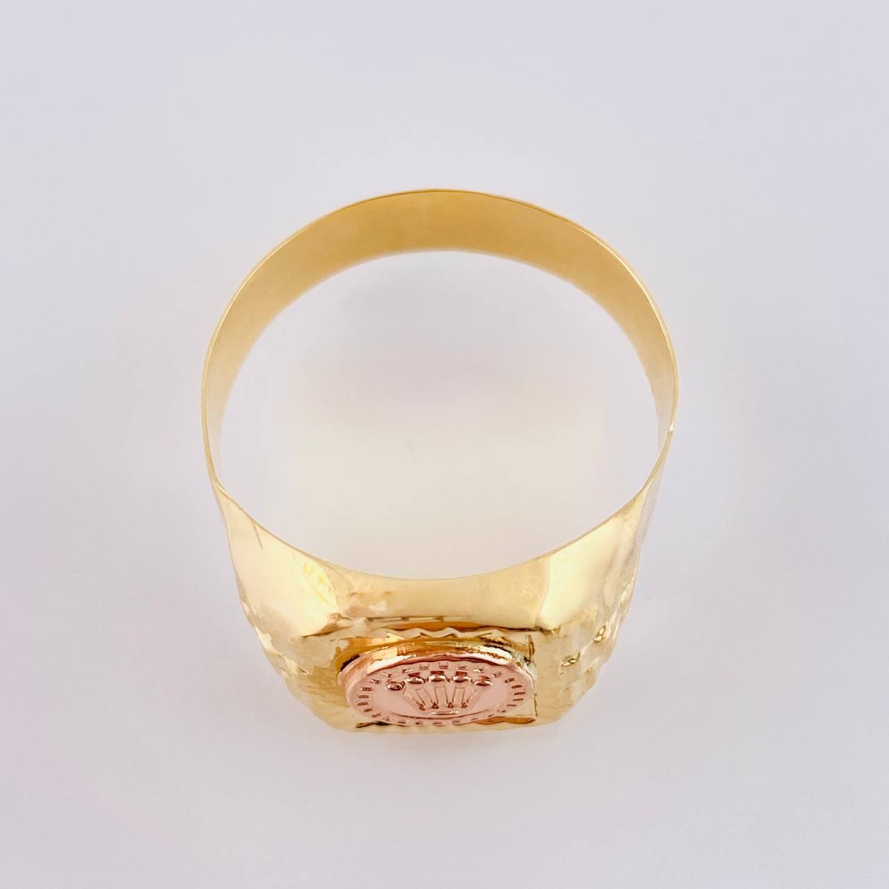 Anillo Corona Real 2.85 g / T10 1/2 Dos Oros Amarillo Rosa 18K