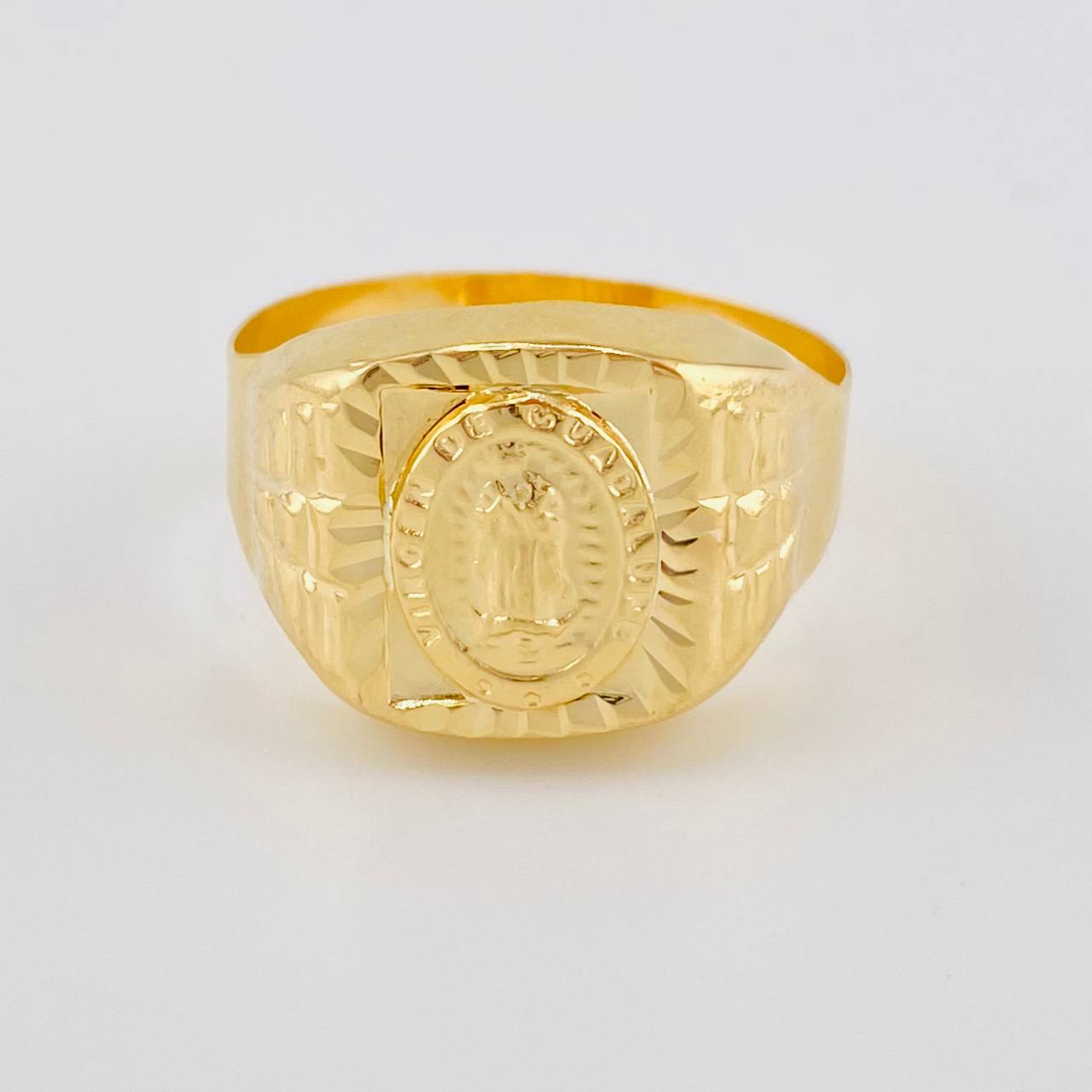Signet Ring Virgin Of Guadalupe 2.95 g / T10 1/2 18K Yellow Gold