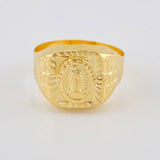 Signet Ring Virgin Of Guadalupe 2.95 g / T10 1/2 18K Yellow Gold