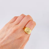 Signet Ring Virgin Of Guadalupe 2.95 g / T10 1/2 18K Yellow Gold