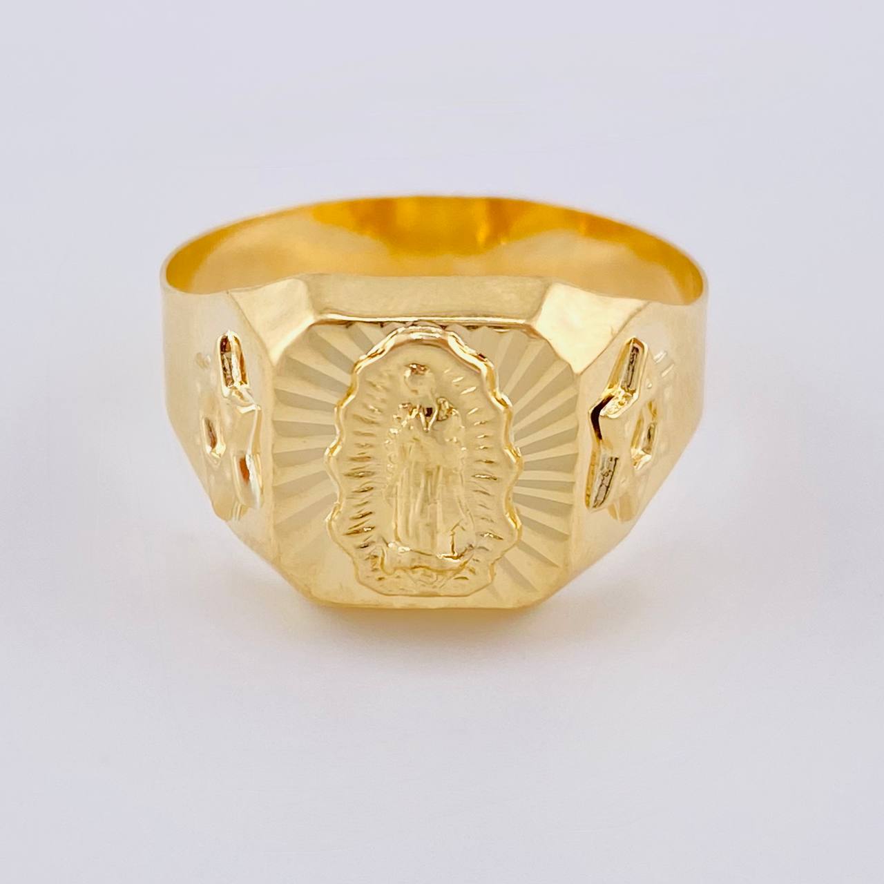 Anillo Virgen Guadalupe Diamantada 3.1 g / T11 Oro Amarillo 18K