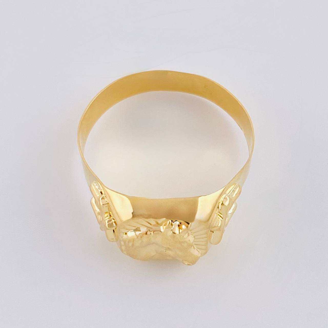 Anillo Sello Caballo Radiante 3.75 g / T12 Oro Amarillo 18K