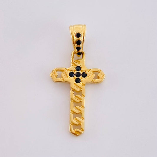 Dije Cruz Panzer 1 g / 3/4 in Oro Amarillo 18K