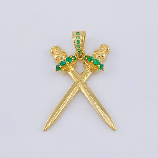 Dije Espadas Cruzadas 2.55 g / 1 1/4 in Oro Amarillo 18K