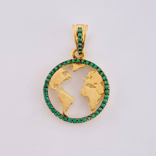 Dije Silueta Tierra 2 g / 1 in Oro Amarillo 18K