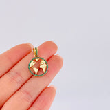 Dije Silueta Tierra 2 g / 1 in Oro Amarillo 18K