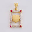 Dije Corazón Enmarcado 2 g / 1 in Oro Amarillo 18K