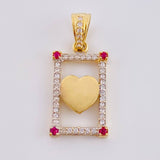 Dije Corazón Enmarcado 2 g / 1 in Oro Amarillo 18K