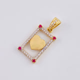 Dije Corazón Enmarcado 2 g / 1 in Oro Amarillo 18K