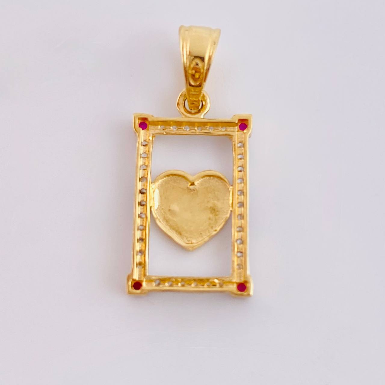 Dije Corazón Enmarcado 2 g / 1 in Oro Amarillo 18K