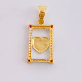 Dije Corazón Enmarcado 2 g / 1 in Oro Amarillo 18K