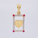 Dije Corazón Enmarcado 2 g / 1 in Oro Amarillo 18K