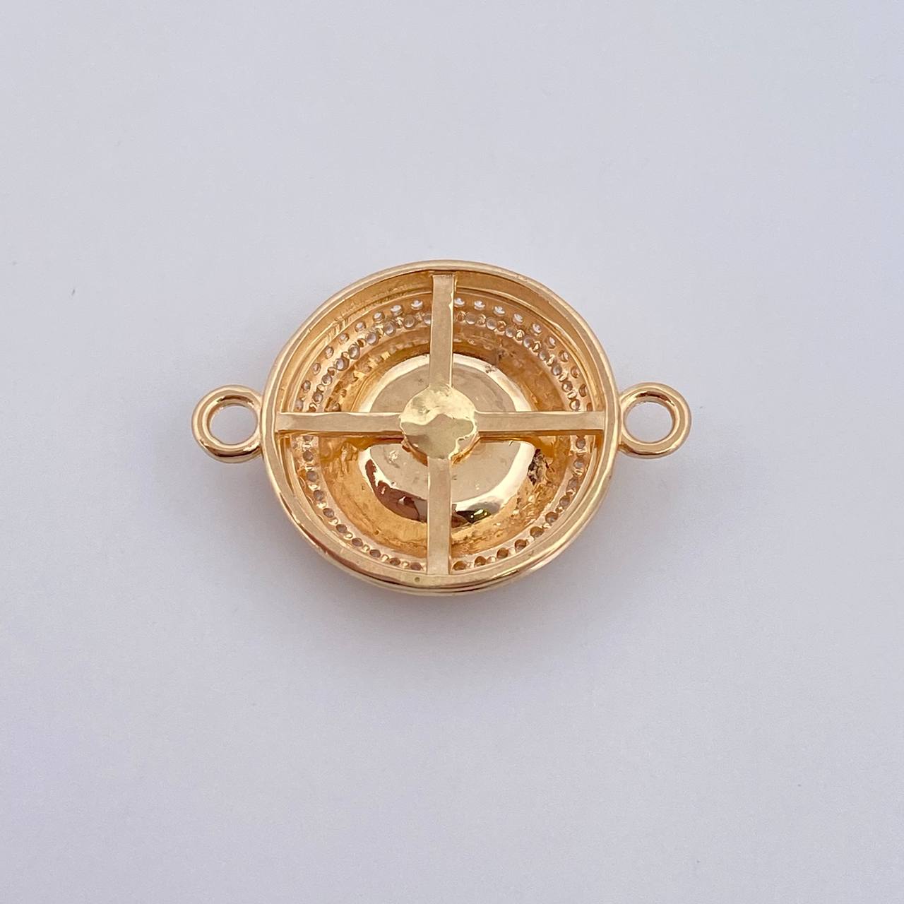 Charm Roulette 5.7gr / 2cm / White Zircons 18K Yellow Gold &