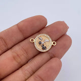 Charm San Miguel Arcangel 2.45gr / 1.5cm / White Zircons Three 18K Golds &