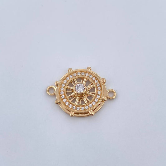 Herraje Timon 2.45gr / 1.5cm / Circones Blancos Oro Amarillo 18K &