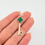 Dije Llave Trebol 2.55gr / 1 1/2 in / Oro Amarillo 18K ©