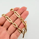 Cadena Paper Clip 12.2gr / 17 3/4 in / 6.5mm Oro Amarillo +4 18K ©