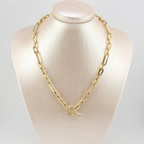 Cadena Paper Clip 12.2gr / 17 3/4 in / 6.5mm Oro Amarillo +4 18K ©