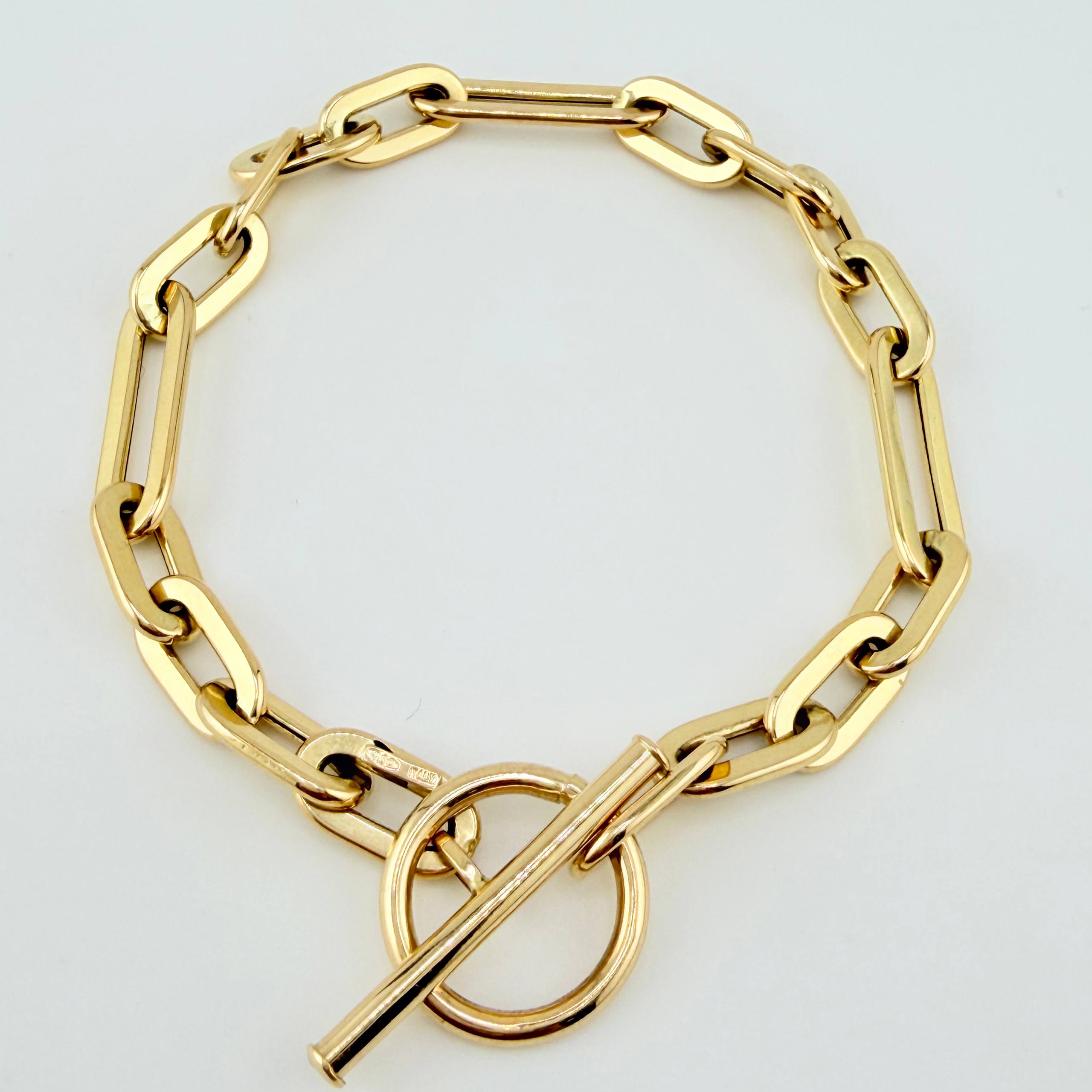 Pulso Paper Clip 6.8gr / 7 3/4 in / 6.5mm Oro Amarillo +4 18K ©