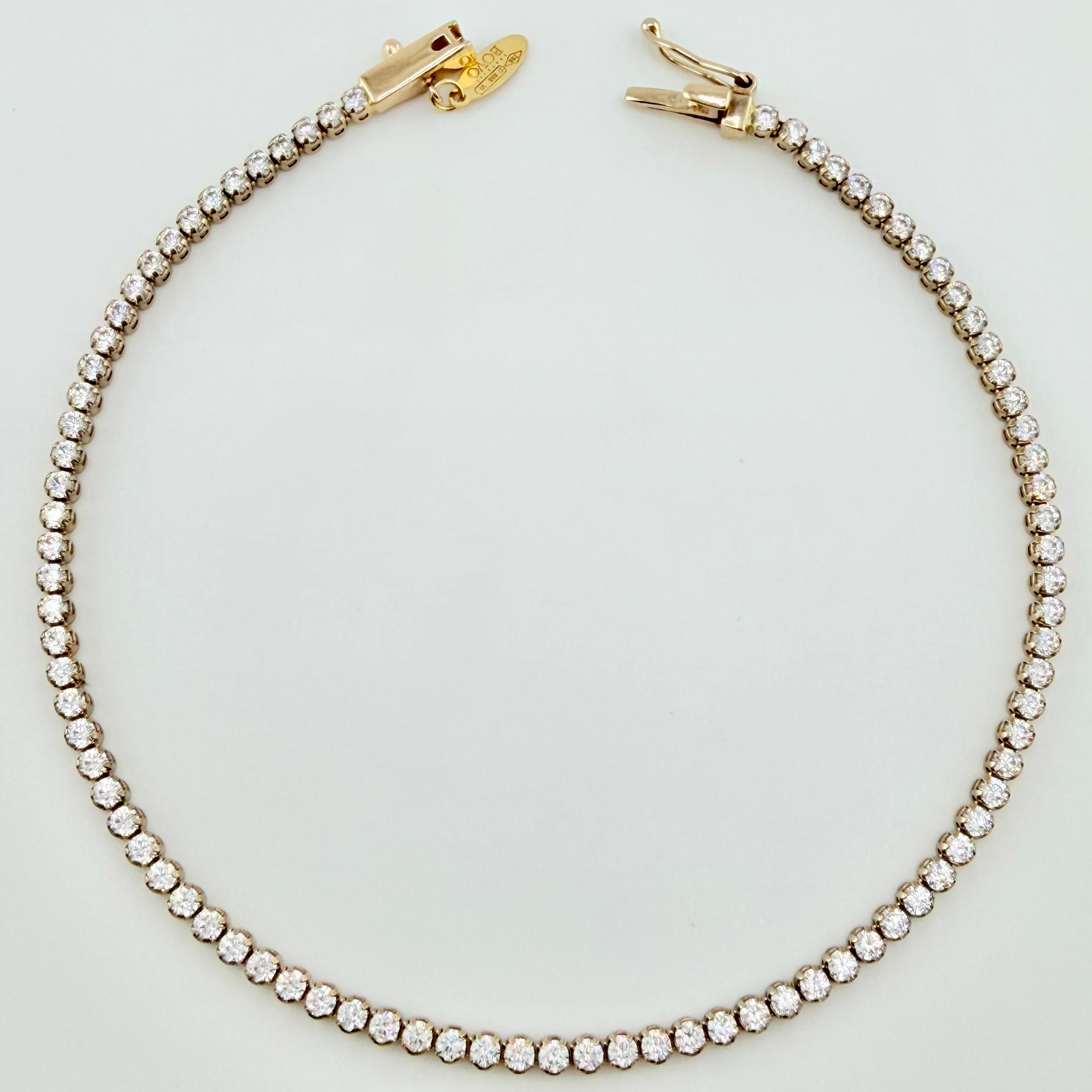 Pulso Tennis 3.6gr / 7 1/4 in / 2.4mm Oro Amarillo +4 18K ©