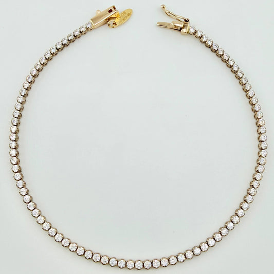 Pulso Tennis 3.6gr / 7 1/4 in / 2.4mm Oro Amarillo +4 18K ©