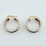 Candongas Rusticas 8.55gr / 1 in / Dos Oros Amarillo Blanco 18K