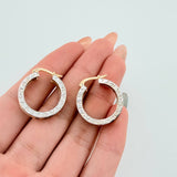 Candongas Rusticas 8.55gr / 1 in / Dos Oros Amarillo Blanco 18K