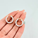 Candongas Rusticas 6.45gr / 3/4 in / Dos Oros Amarillo Blanco 18K