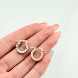 Candongas Rusticas 4gr / 1/2 in / Dos Oros Amarillo Blanco 18K