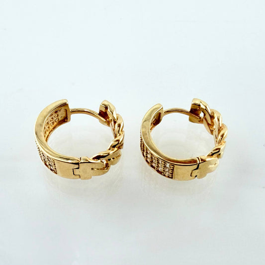 Candongas Cubana Parcial 3.8gr / 1/2 in / Oro Amarillo 18K