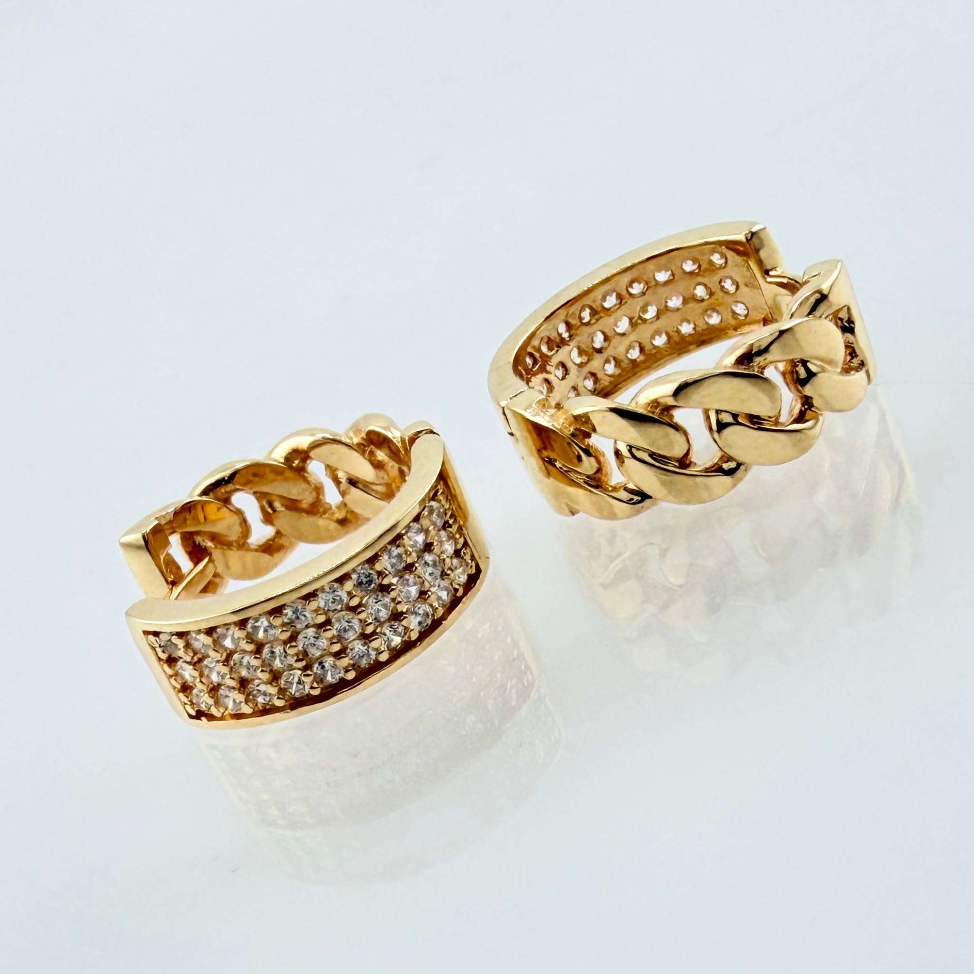 Candongas Cubana Parcial 3.8gr / 1/2 in / Oro Amarillo 18K