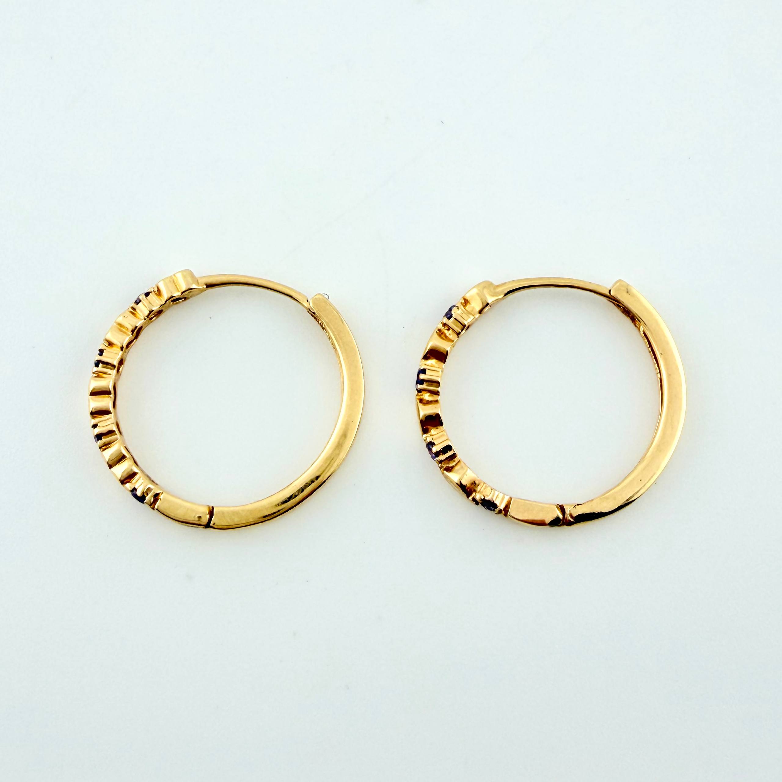 Candongas Corazones Intercalados 2.35gr / 3/4 in / Oro Amarillo 18K