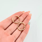 Candongas Corazones Intercalados 2.3gr / 3/4 in / Oro Amarillo 18K