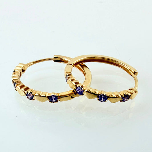 Candongas Corazones Intercalados 2.35gr / 3/4 in / Oro Amarillo 18K