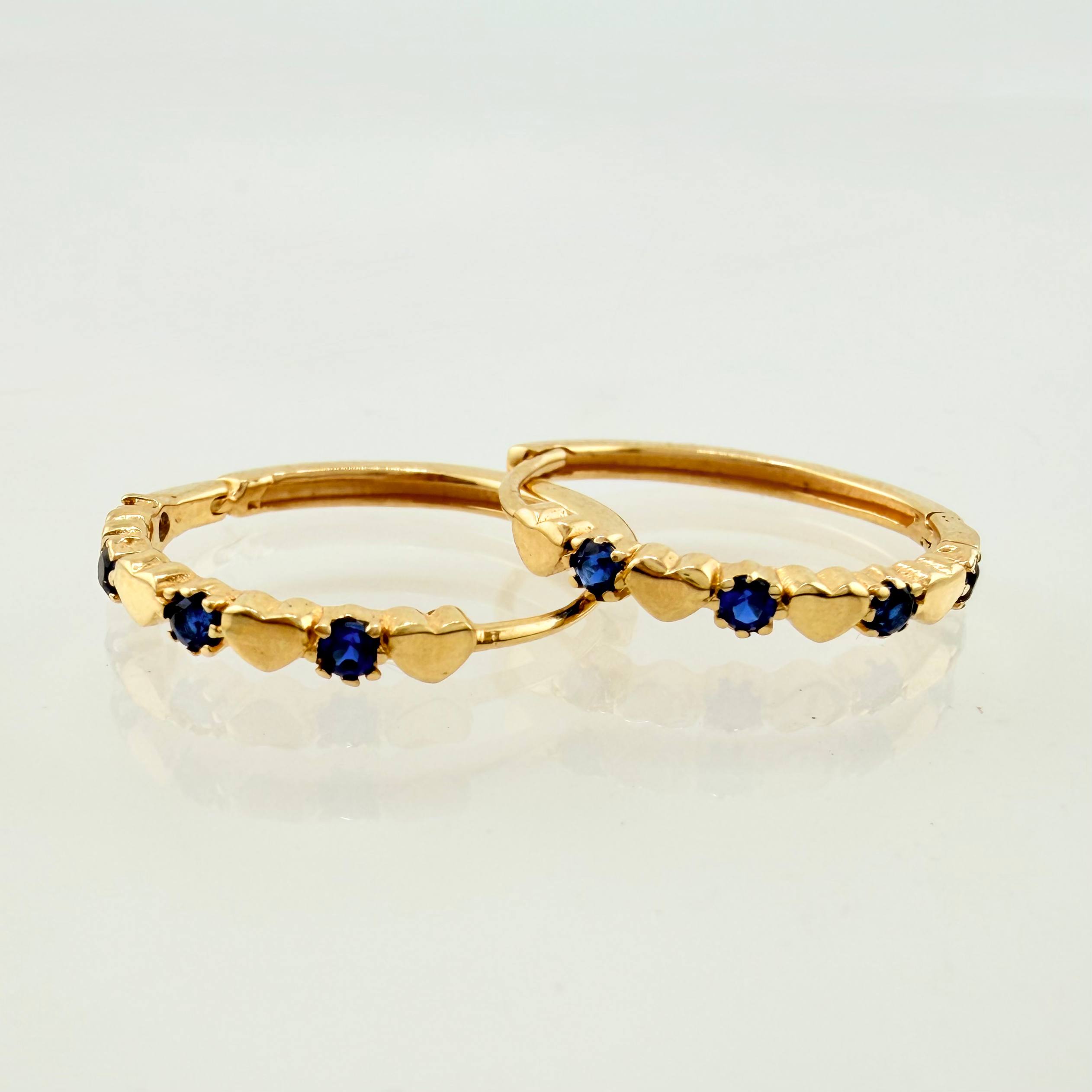 Candongas Corazones Intercalados 2.3gr / 3/4 in / Oro Amarillo 18K