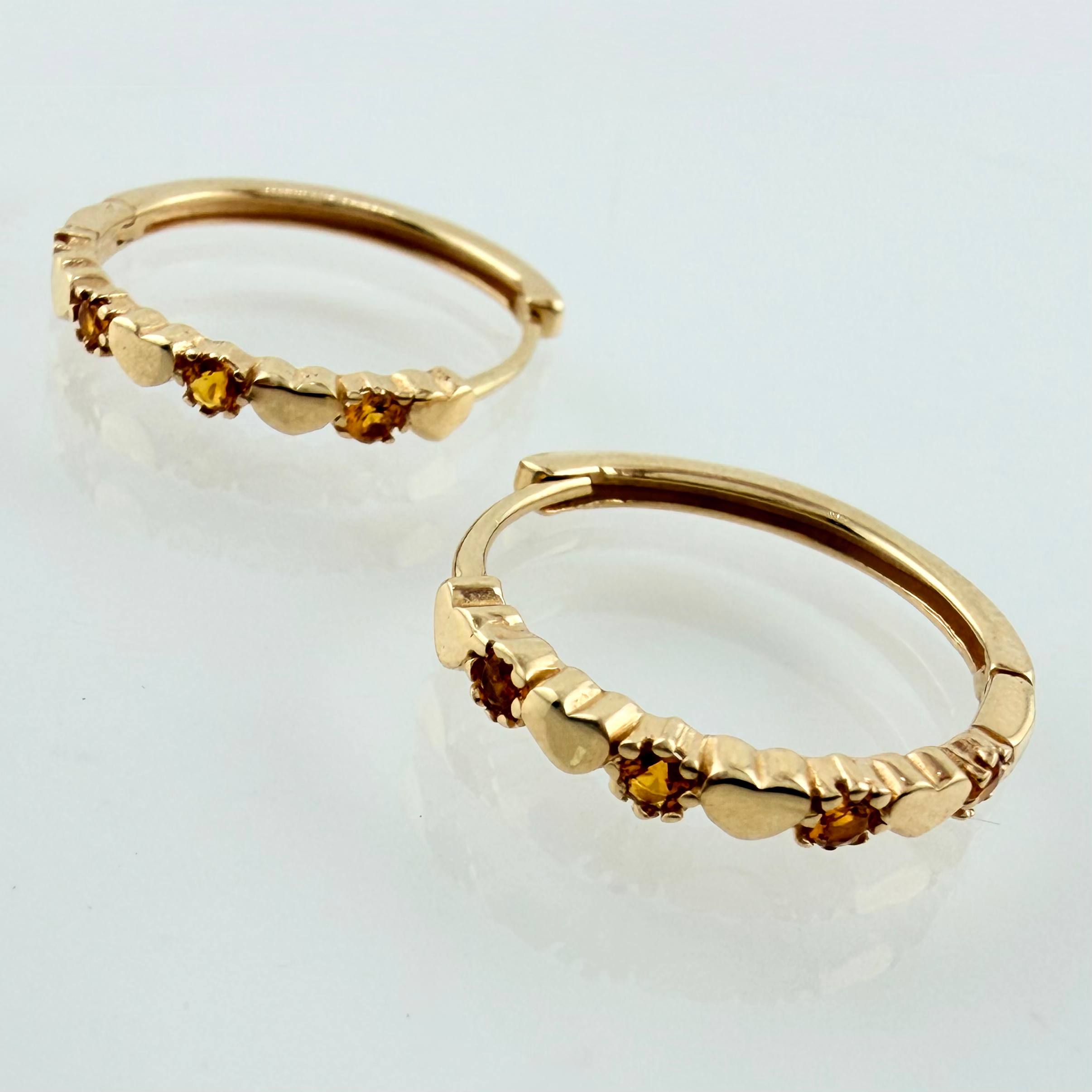 Candongas Corazones Intercalados 2.35gr / 3/4 in / Oro Amarillo 18K