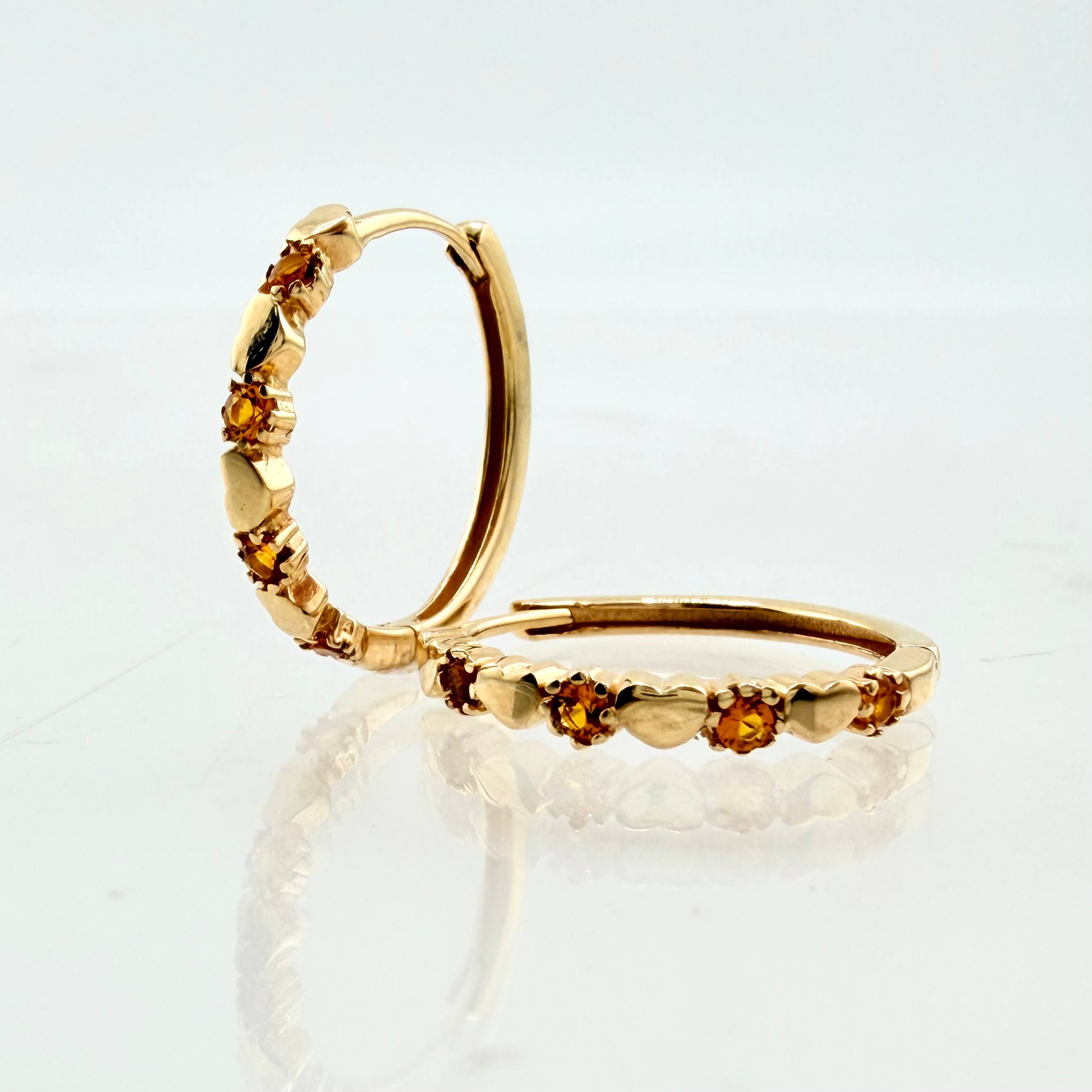 Candongas Corazones Intercalados 2.35gr / 3/4 in / Oro Amarillo 18K