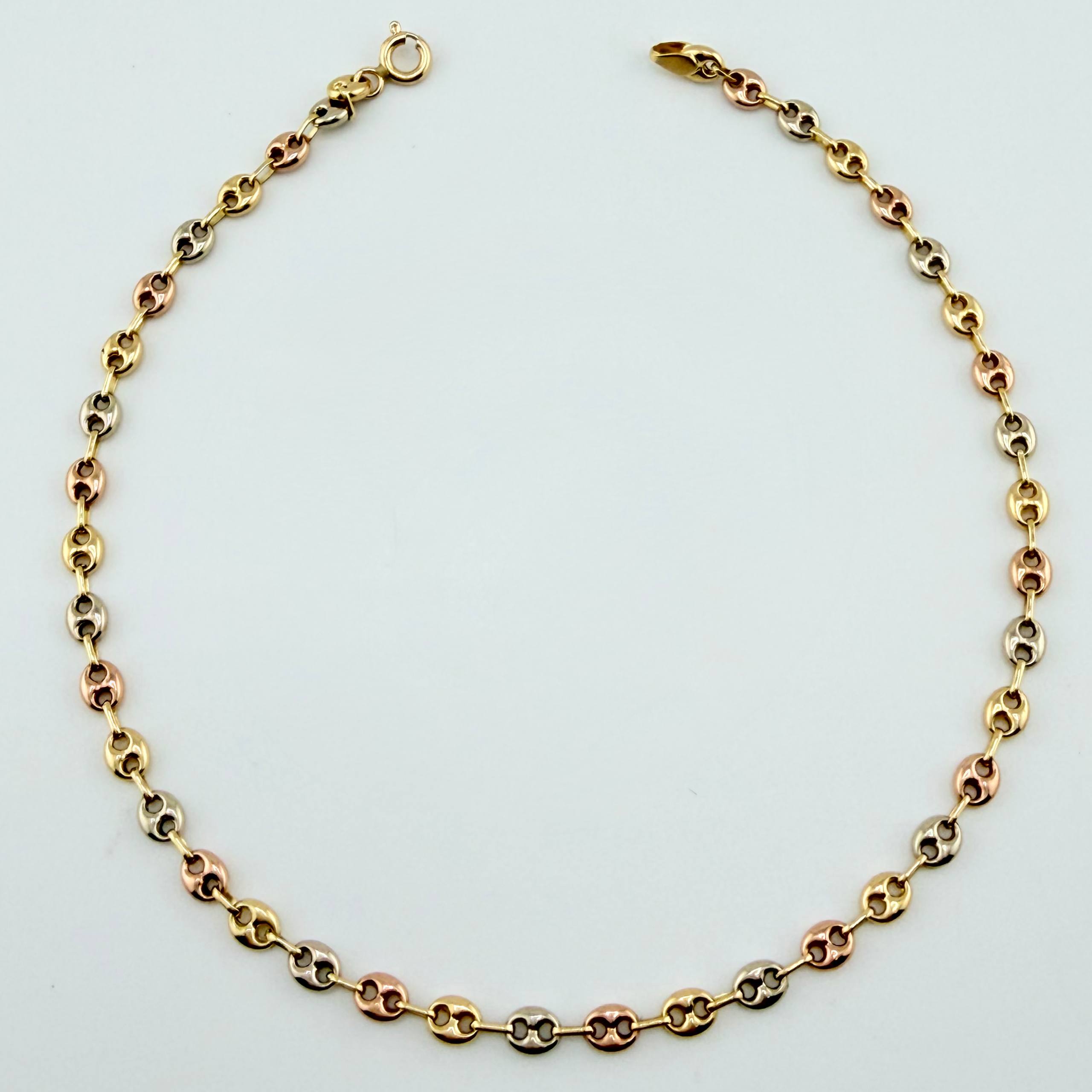 Tobillera GC 2.75gr / 9 3/4 in / 3.7mm Tres Oros 18K