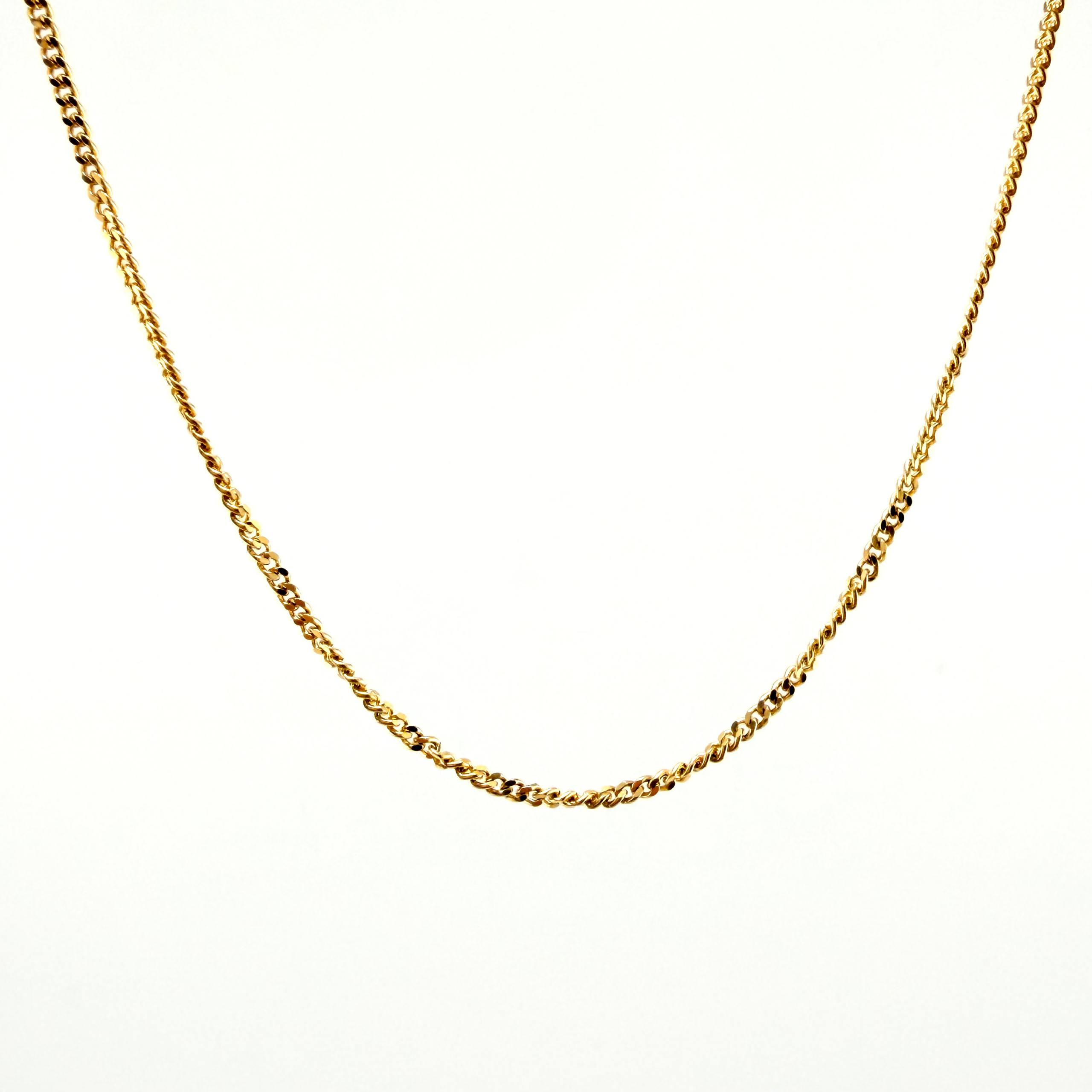 Cadena Cubana 5.45gr / 23 1/2 in / 1.5mm Oro Amarillo +1 18K