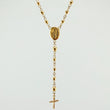 Rosario Virgen Milagrosa Cruz Tupida 5.65gr / 19 3/4 in / 3mm 4mm Oro Amarillo 18K