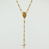 Rosario Virgen Milagrosa Cruz Tupida 5.65gr / 19 3/4 in / 3mm 4mm Oro Amarillo 18K