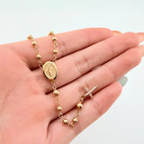 Rosario Virgen Milagrosa Cruz Tupida 5.65gr / 19 3/4 in / 3mm 4mm Oro Amarillo 18K