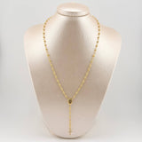Rosario Virgen Milagrosa Cruz Tupida 5.65gr / 19 3/4 in / 3mm 4mm Oro Amarillo 18K