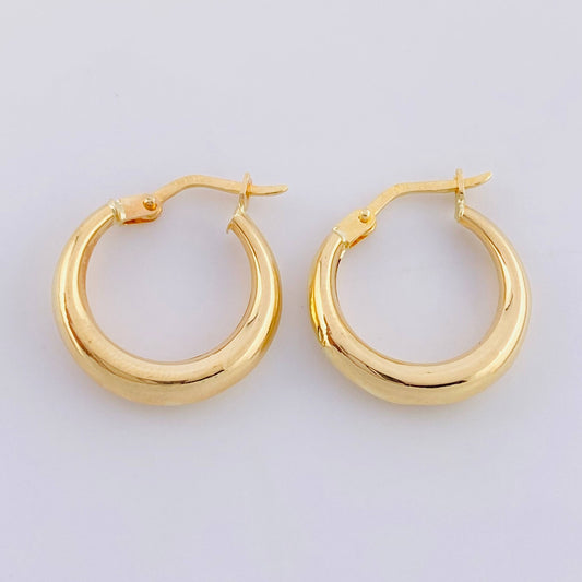 Candongas Lisas 1.55 g / 3/4 in Oro Amarillo 18K