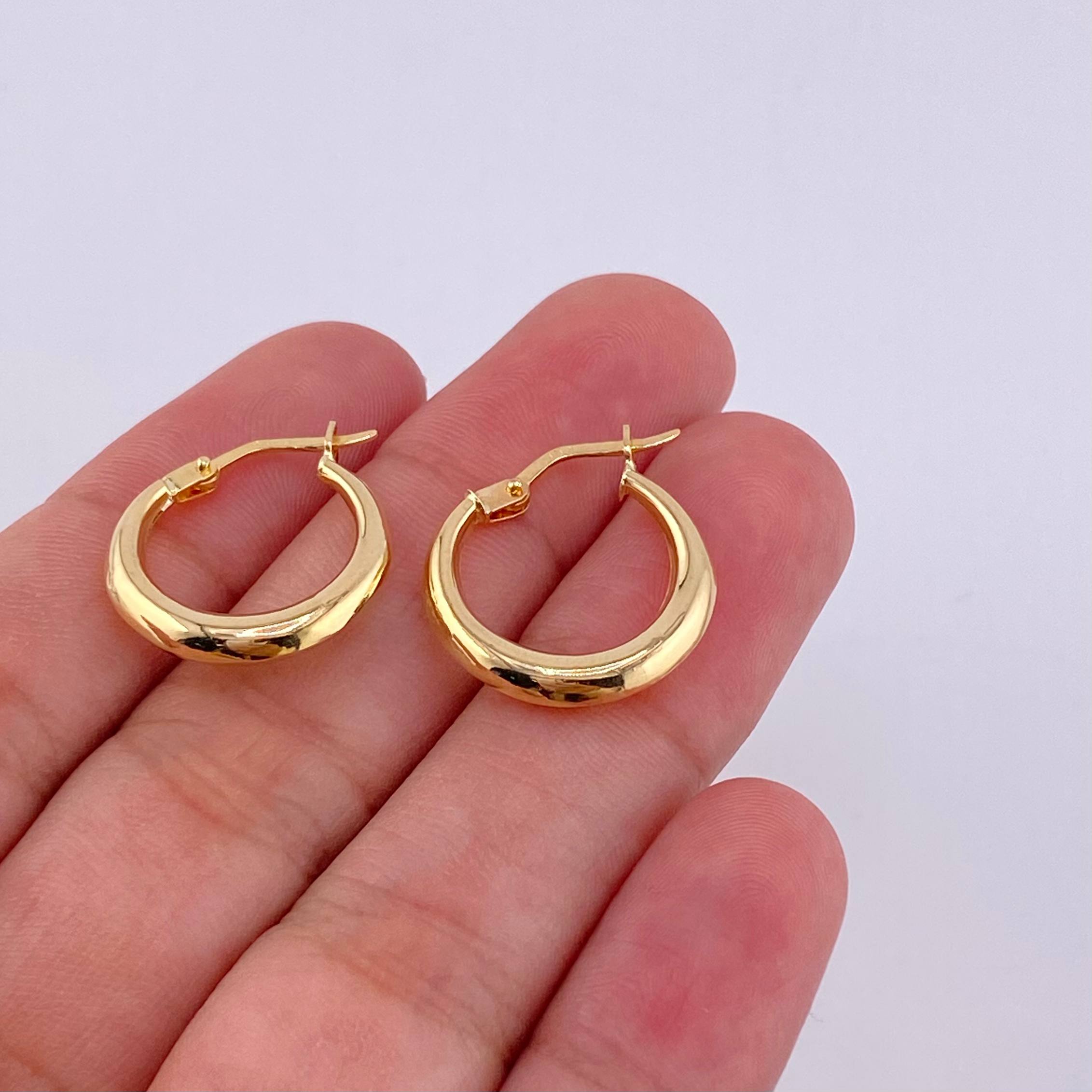 Candongas Lisas 1.55 g / 3/4 in Oro Amarillo 18K